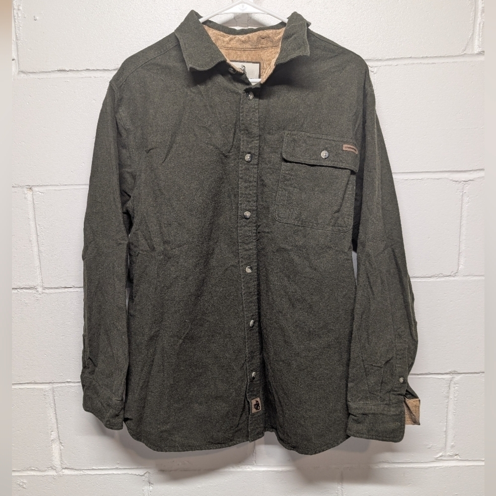 Legendary Whitetails Buck Camp Forest Green Shacket Shirt Men's Large